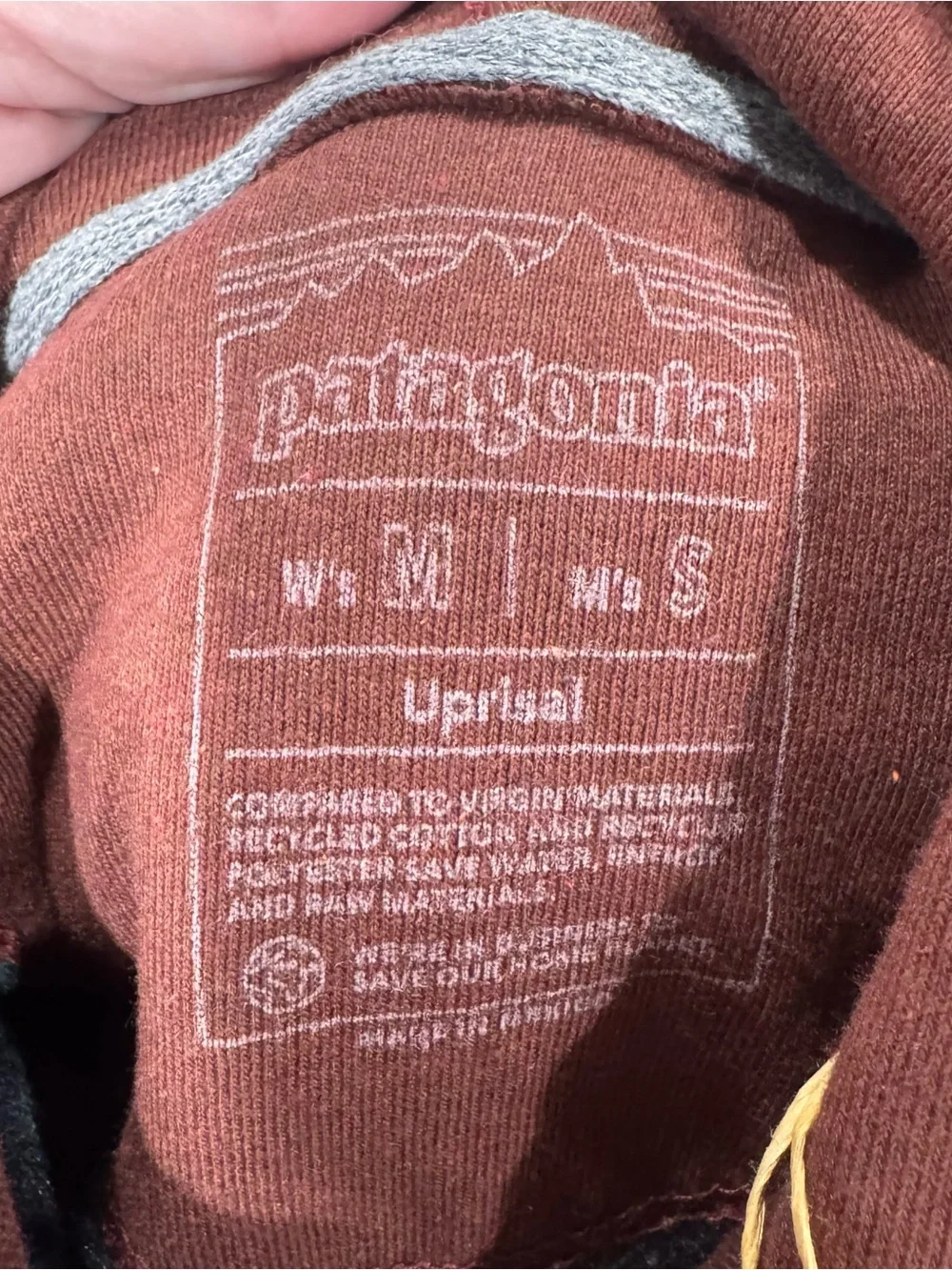 Patagonia Rust Pullover Hoodie with Logo Patch